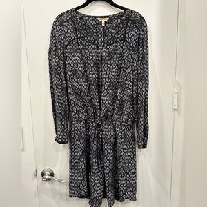 Rebecca Taylor Elegant Black and White Patterned Dress